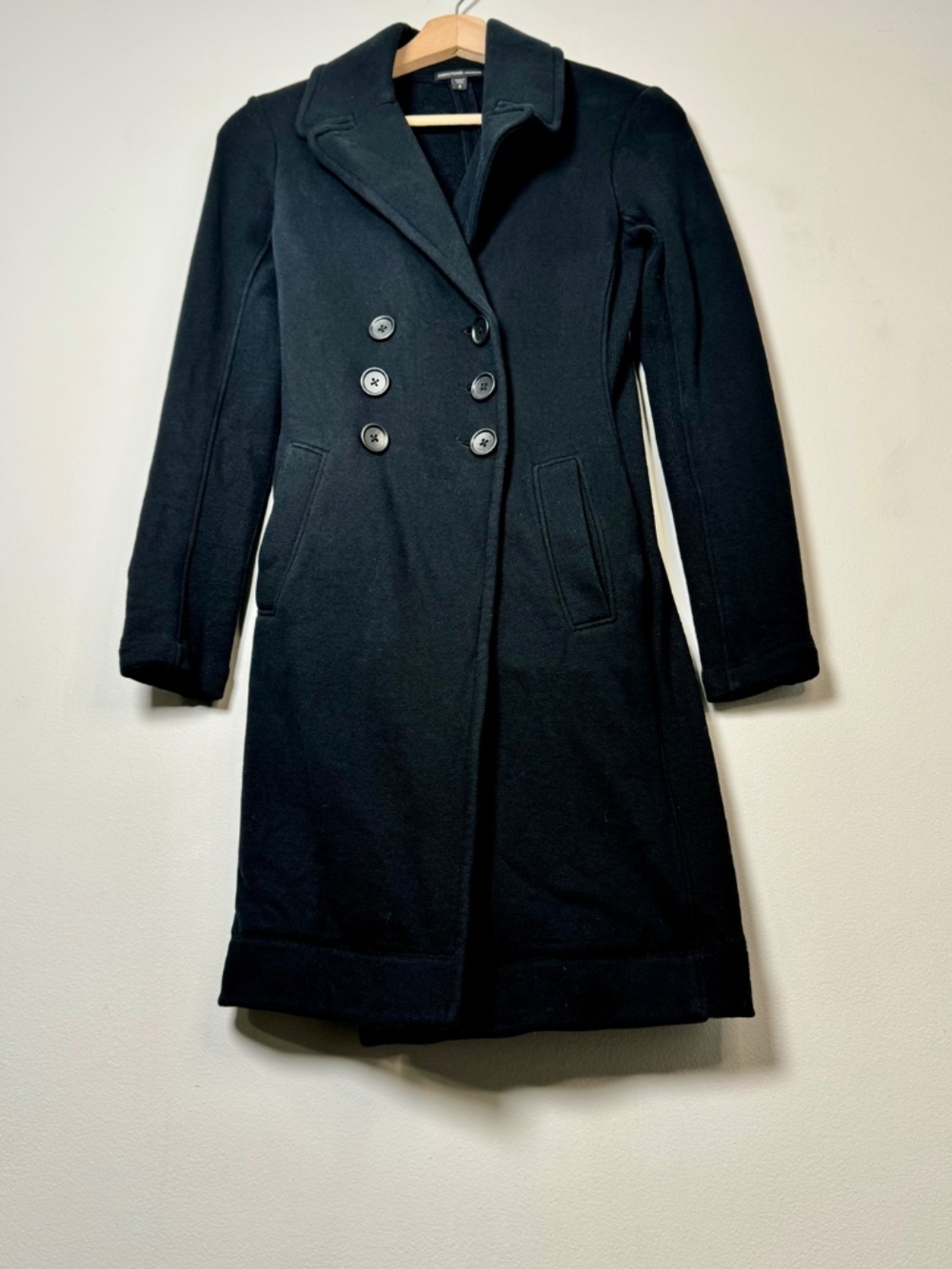 James Perse Black Cotton Double Breasted Jacket Sz XS